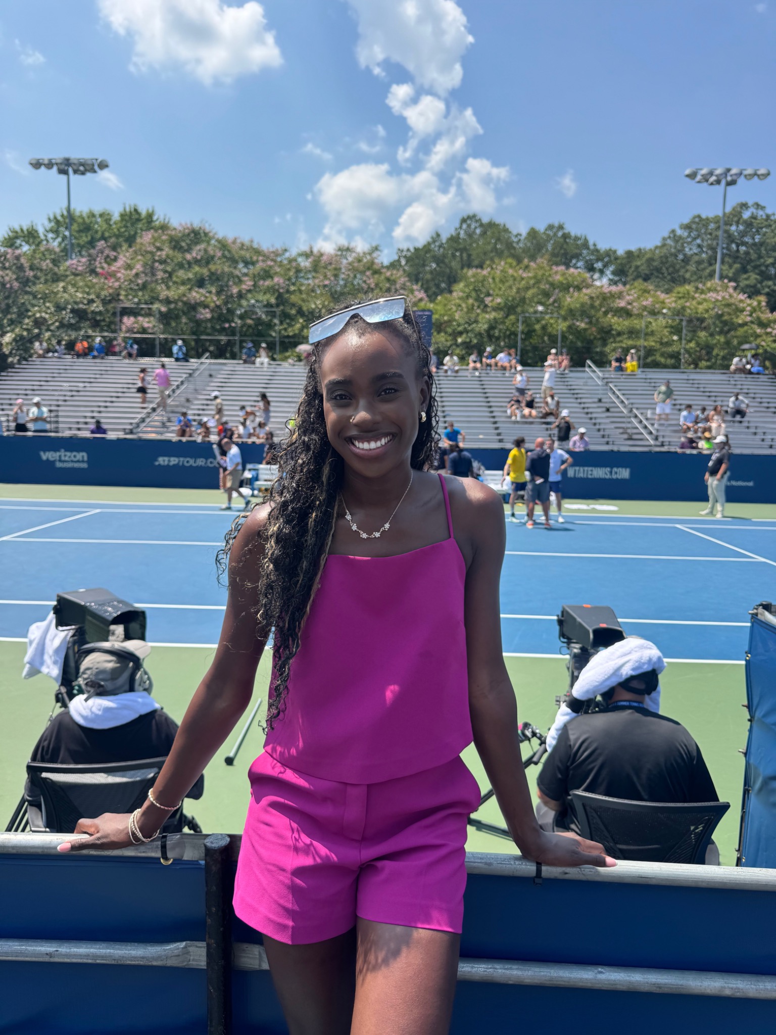 Amanda at a professional tennis event